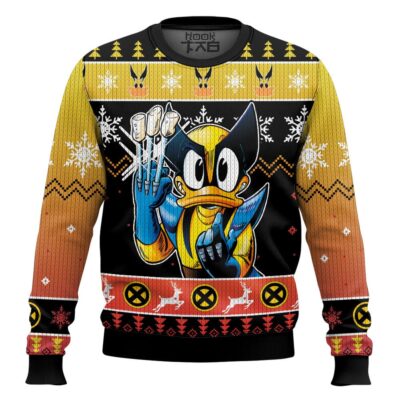 Hooktab What If Donal Duck Became Wolverine Ugly Christmas Sweater