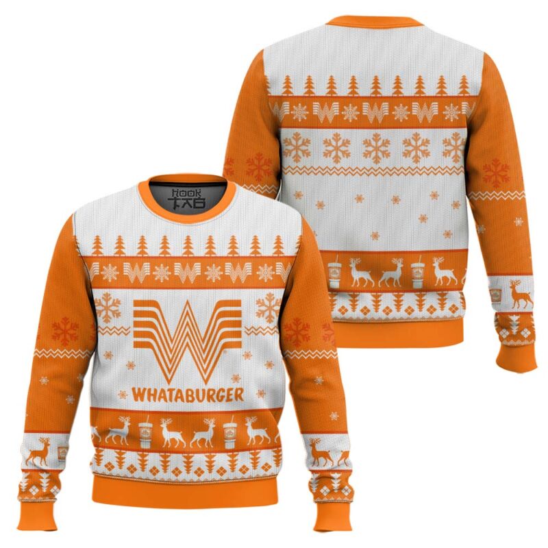 Hooktab Whataburger Ugly Christmas Sweater Hooktab Whataburger Ugly Christmas Sweater