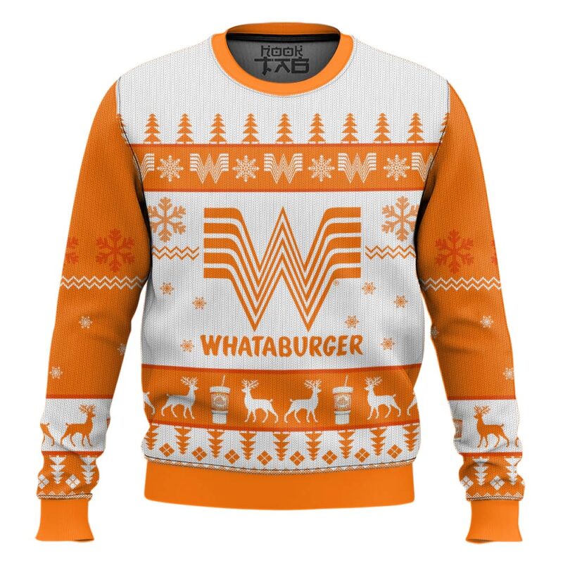 Hooktab Whataburger Ugly Christmas Sweater