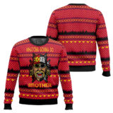 Hooktab Whatcha Gonna Do Brother WWE Ugly Christmas Sweater