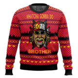 Hooktab Whatcha Gonna Do Brother WWE Ugly Christmas Sweater