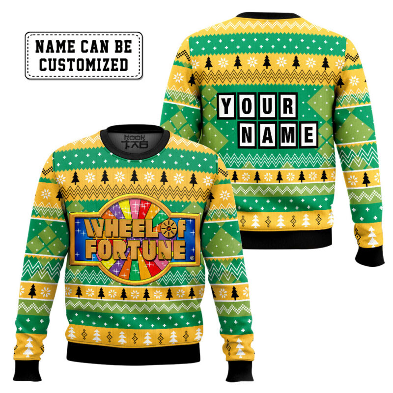Hooktab Wheel of Fortune Ugly Christmas Sweater Hooktab Wheel of Fortune Ugly Christmas Sweater