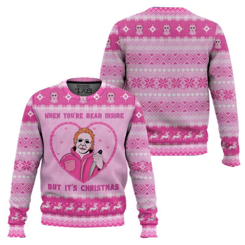 Hooktab When Youre Dead Inside But It's Christmas Michael Myers Ugly Christmas Sweater Hooktab When Youre Dead Inside But It's Christmas Michael Myers Ugly Christmas Sweater