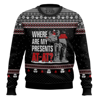 Hooktab Where Are My Presents AT-AT Star Wars Ugly Christmas Sweater