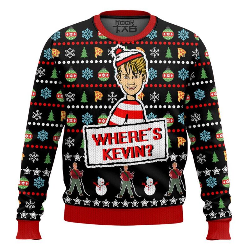 Hooktab Where Is Kevin Home Alone Ugly Christmas Sweater