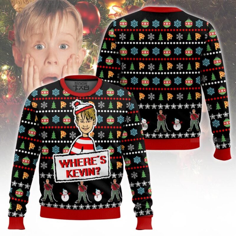 Hooktab Where Is Kevin Home Alone Ugly Christmas Sweater Hooktab Where Is Kevin Home Alone Ugly Christmas Sweater