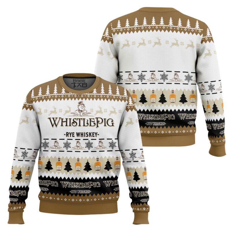 Hooktab Whistle Pig Rye Whiskey Ugly Christmas Sweater Hooktab Whistle Pig Rye Whiskey Ugly Christmas Sweater