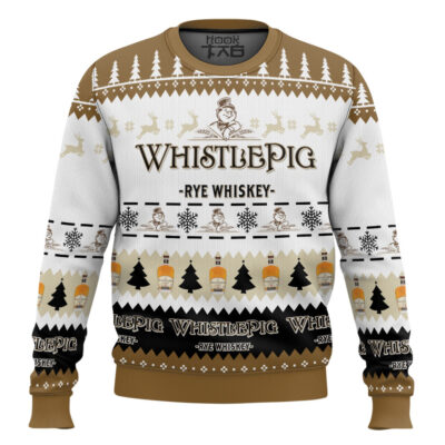 Hooktab Whistle Pig Rye Whiskey Ugly Christmas Sweater