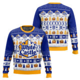 Hooktab White Castle Burger Ugly Christmas Sweater