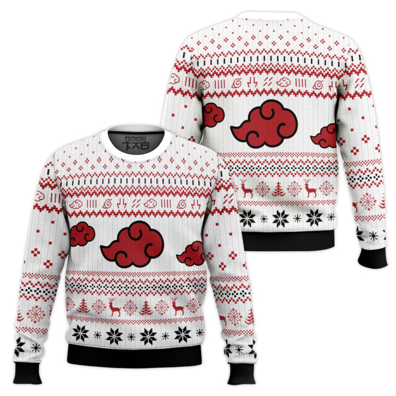 Hooktab White Christmas Akatsuki Shippuden Ugly Christmas Sweater Hooktab White Christmas Akatsuki Shippuden Ugly Christmas Sweater