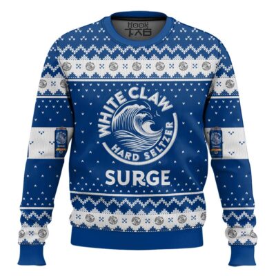 Hooktab White Claw Hard Seltzer Surge Ugly Christmas Sweater