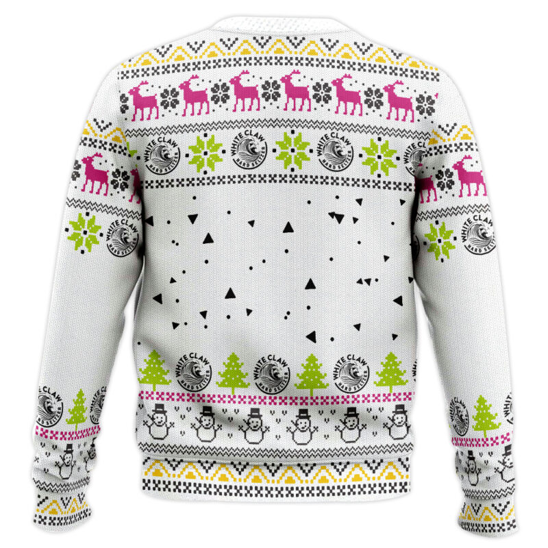 Hooktab White Claw Hard Seltzer Ugly Christmas Sweater Hooktab White Claw Hard Seltzer Ugly Christmas Sweater