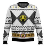 Hooktab White Power Rangers Mighty Morphin Ugly Christmas Sweater