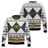 Hooktab White Power Rangers Mighty Morphin Ugly Christmas Sweater