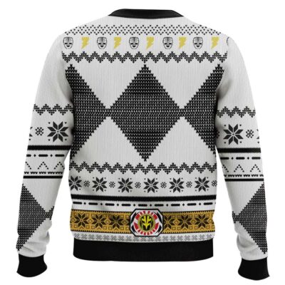 Hooktab White Power Rangers Mighty Morphin Ugly Christmas Sweater