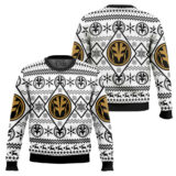 Hooktab White Ranger Power Rangers Ugly Christmas Sweater