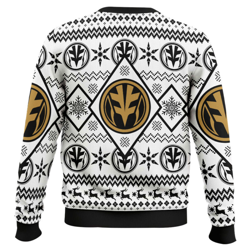 Hooktab White Ranger Power Rangers Ugly Christmas Sweater Hooktab White Ranger Power Rangers Ugly Christmas Sweater