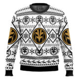 Hooktab White Ranger Power Rangers Ugly Christmas Sweater