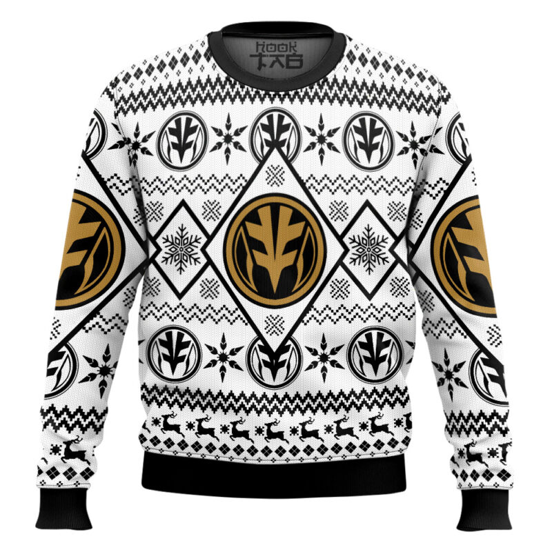 Hooktab White Ranger Power Rangers Ugly Christmas Sweater