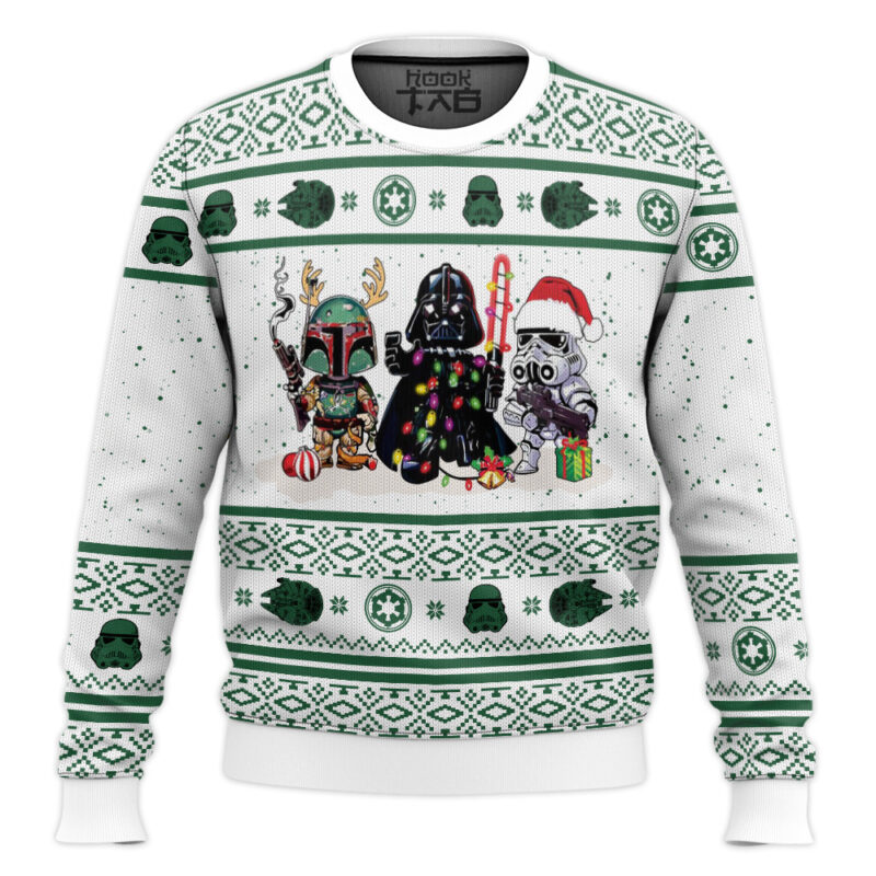 Hooktab White Snow Chibi Vader Star Wars Ugly Christmas Sweater