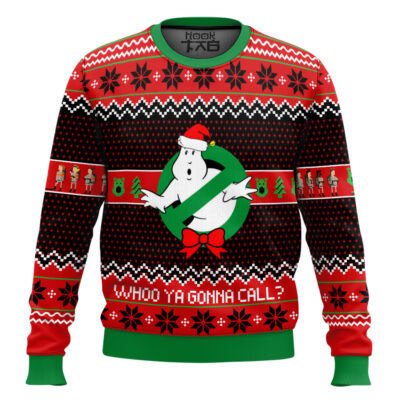 Hooktab Who You Gonna Call? Ghostbusters Ugly Christmas Sweater