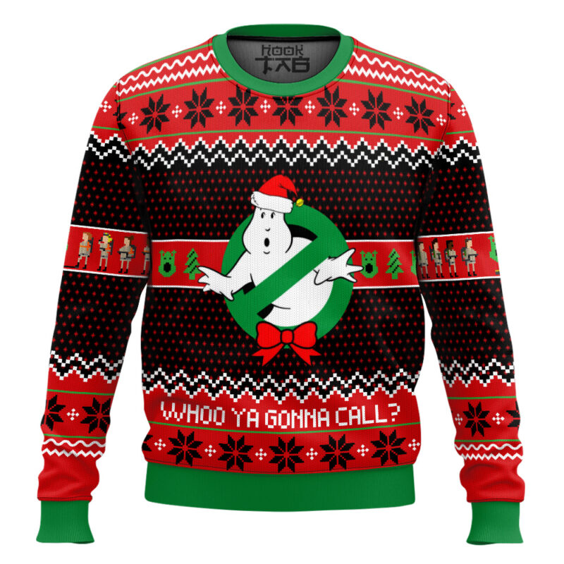 Hooktab Who You Gonna Call? Ghostbusters Ugly Christmas Sweater