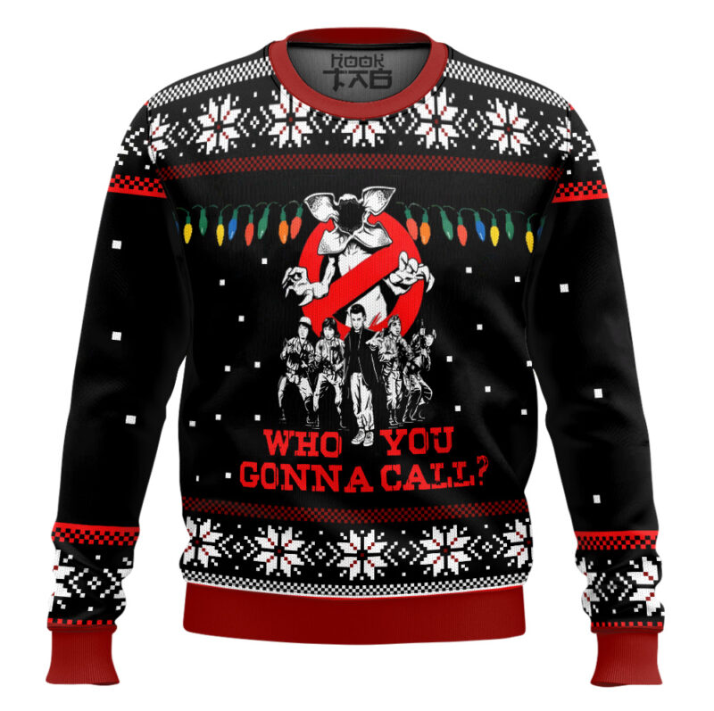 Hooktab Who You Gonna Call Stranger Things Ugly Christmas Sweater