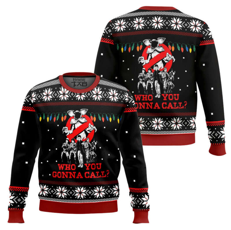 Hooktab Who You Gonna Call Stranger Things Ugly Christmas Sweater Hooktab Who You Gonna Call Stranger Things Ugly Christmas Sweater