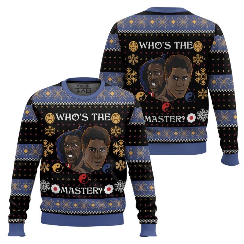Hooktab Whose The Master The Last Dragon Ugly Christmas Sweater Hooktab Whose The Master The Last Dragon Ugly Christmas Sweater