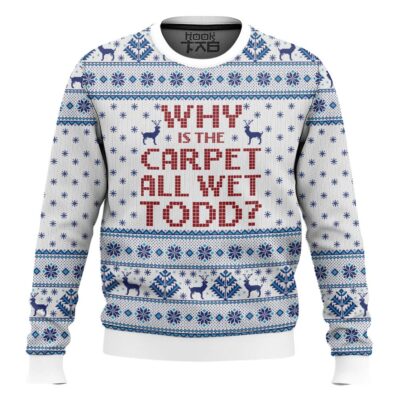 Hooktab Why Is The Carpet All Wet National Lampoon's Vacation Ugly Christmas Sweater