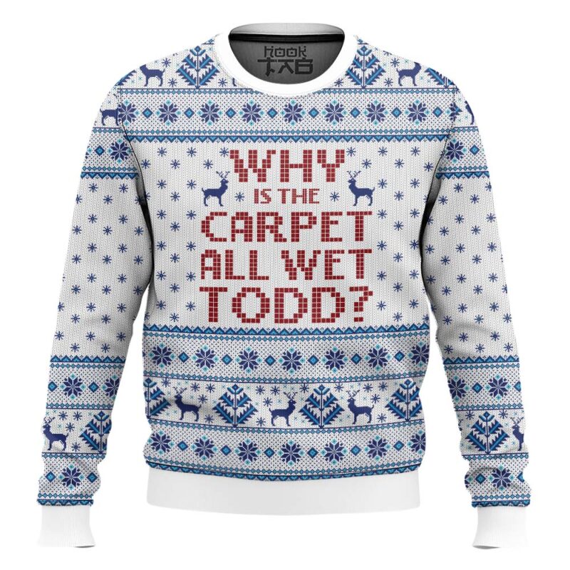 Hooktab Why Is The Carpet All Wet National Lampoon's Vacation Ugly Christmas Sweater
