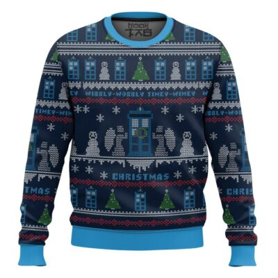 Hooktab Wibbly Wobbly Christmas Doctor Who Ugly Christmas Sweater