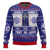 Hooktab Wibbly Wobbly Timey Wimey Doctor Who Ugly Christmas Sweater