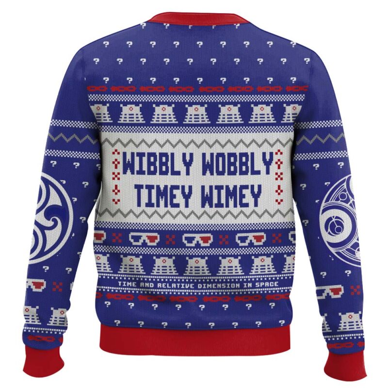 Hooktab Wibbly Wobbly Timey Wimey Doctor Who Ugly Christmas Sweater Hooktab Wibbly Wobbly Timey Wimey Doctor Who Ugly Christmas Sweater