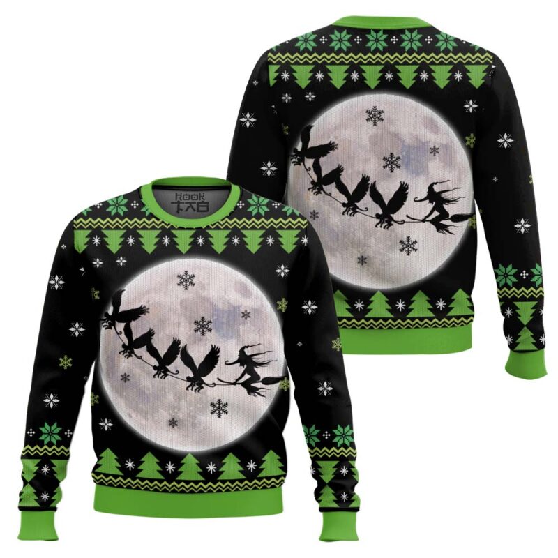 Hooktab Wicked The Musical Ugly Christmas Sweater Hooktab Wicked The Musical Ugly Christmas Sweater
