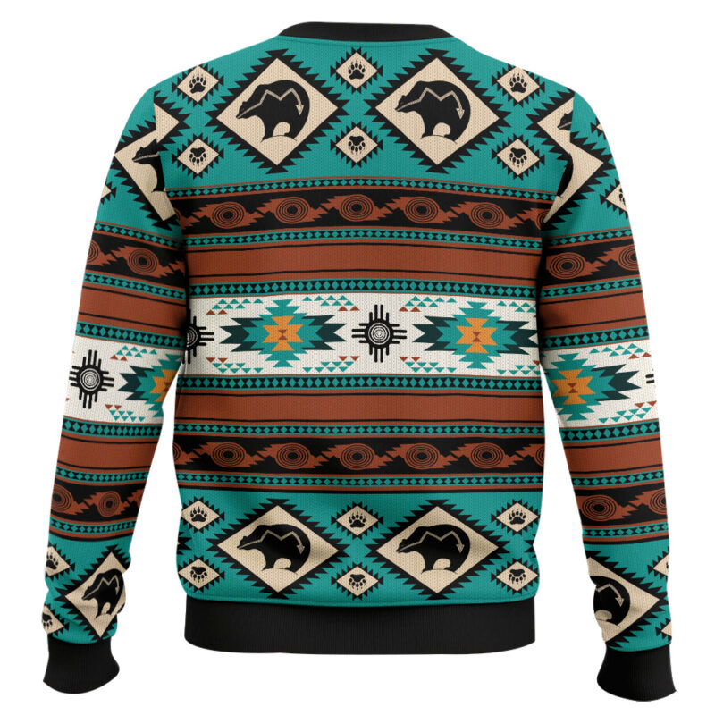 Hooktab Wild And Free Bear Ugly Christmas Sweater Hooktab Wild And Free Bear Ugly Christmas Sweater