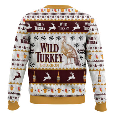 Hooktab Wild Turkey Bourbon Ugly Christmas Sweater