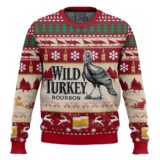 Hooktab Wild Turkey Bourbon Whiskey Ugly Christmas Sweater