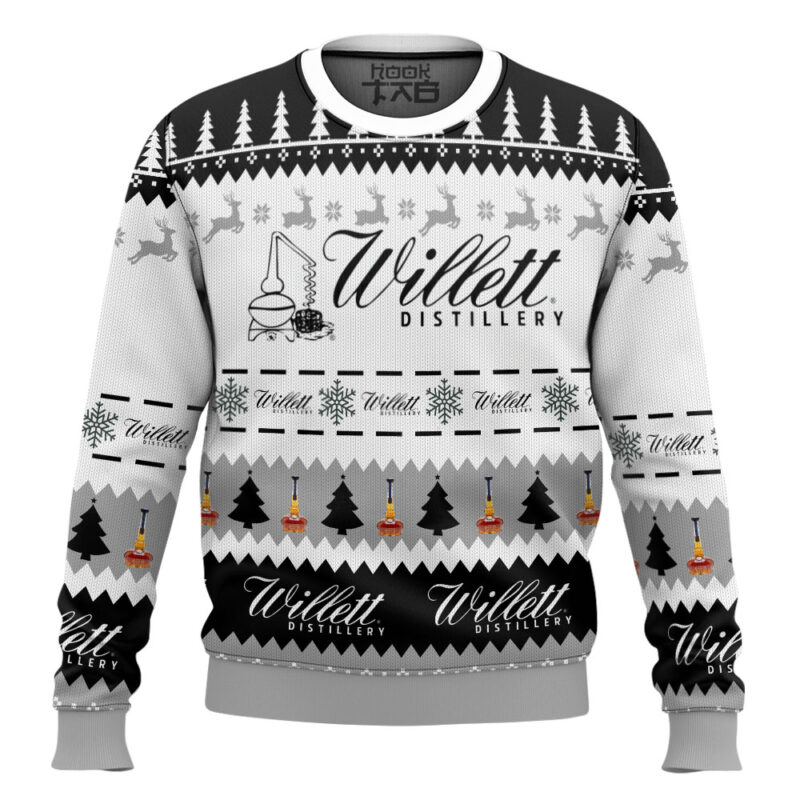 Hooktab Willett Distillery Bourbon Ugly Christmas Sweater