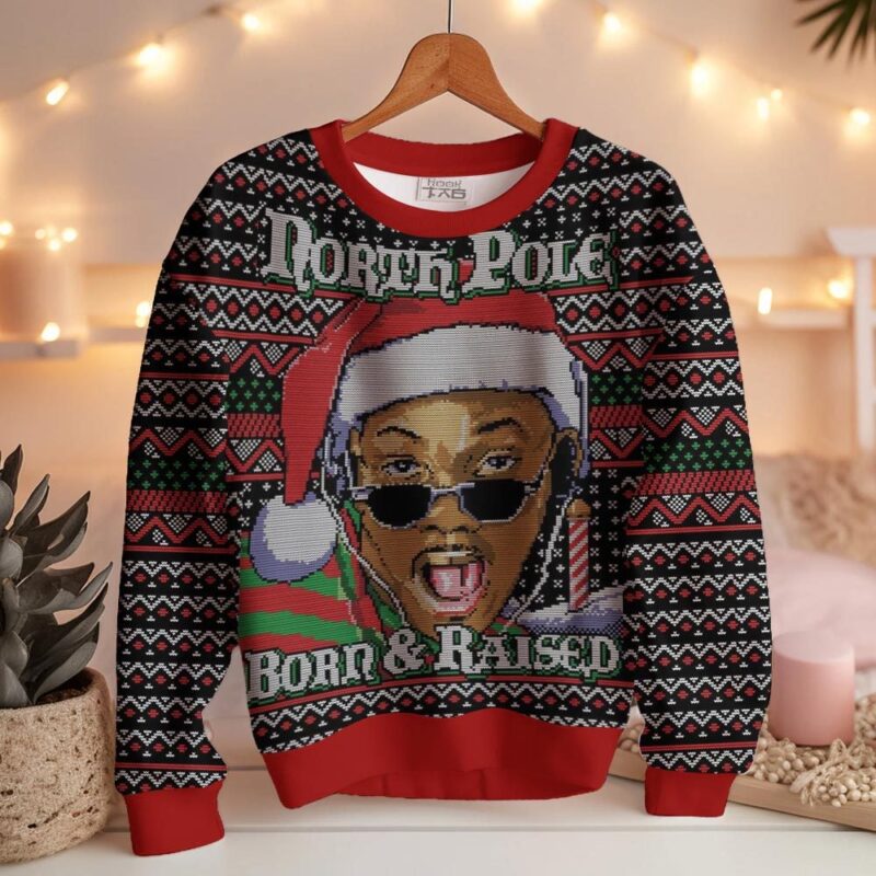 Hooktab Willy Northpole Born & Raised Ugly Christmas Sweater Hooktab Willy Northpole Born & Raised Ugly Christmas Sweater