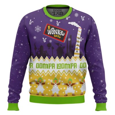 Hooktab Willy Wonka & The Chocolate Factory Ugly Christmas Sweater