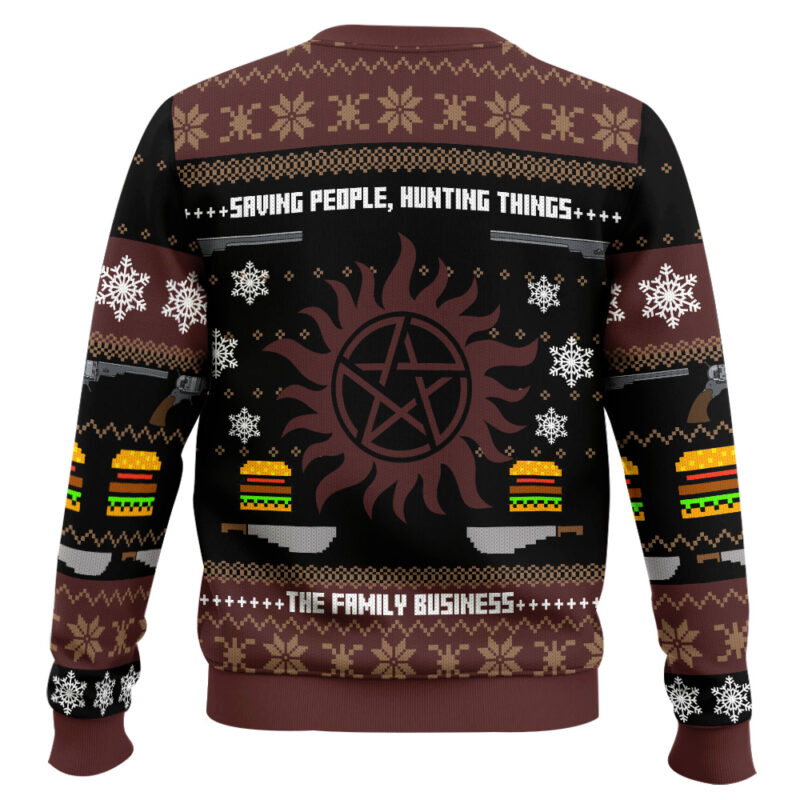 Hooktab Winchester Family Business Supernatural Ugly Christmas Sweater Hooktab Winchester Family Business Supernatural Ugly Christmas Sweater