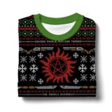 Hooktab Winchester Family Saving People Hunting Things Supernatural Ugly Christmas Sweater