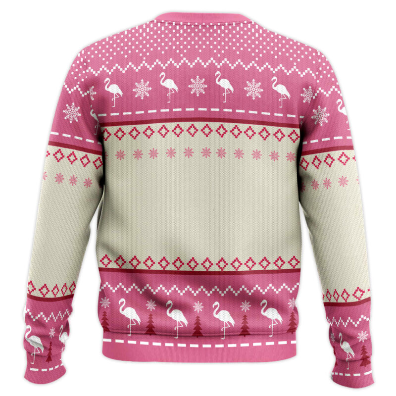 Hooktab Wine Christmas Flamingo Ugly Christmas Sweater Hooktab Wine Christmas Flamingo Ugly Christmas Sweater
