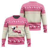Hooktab Wine Christmas Flamingo Ugly Christmas Sweater