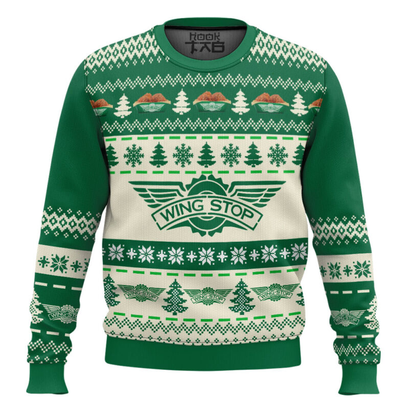 Hooktab Wingstop Ugly Christmas Sweater Hooktab Wingstop Ugly Christmas Sweater