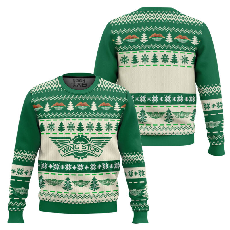 Hooktab Wingstop Ugly Christmas Sweater Hooktab Wingstop Ugly Christmas Sweater