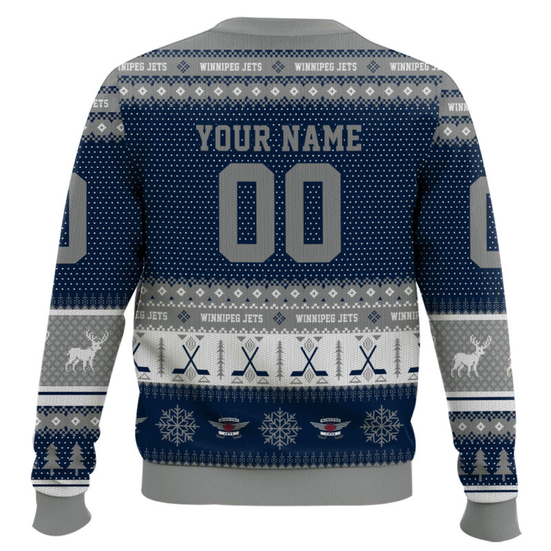 Hooktab Winnipeg Jets - Custom Name And Number Ugly Sweater Hooktab Winnipeg Jets - Custom Name And Number Ugly Sweater
