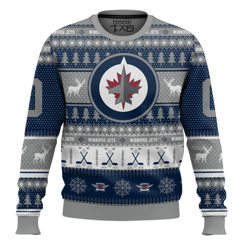 Hooktab Winnipeg Jets - Custom Name And Number Ugly Sweater