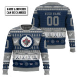 Hooktab Winnipeg Jets - Custom Name And Number Ugly Sweater
